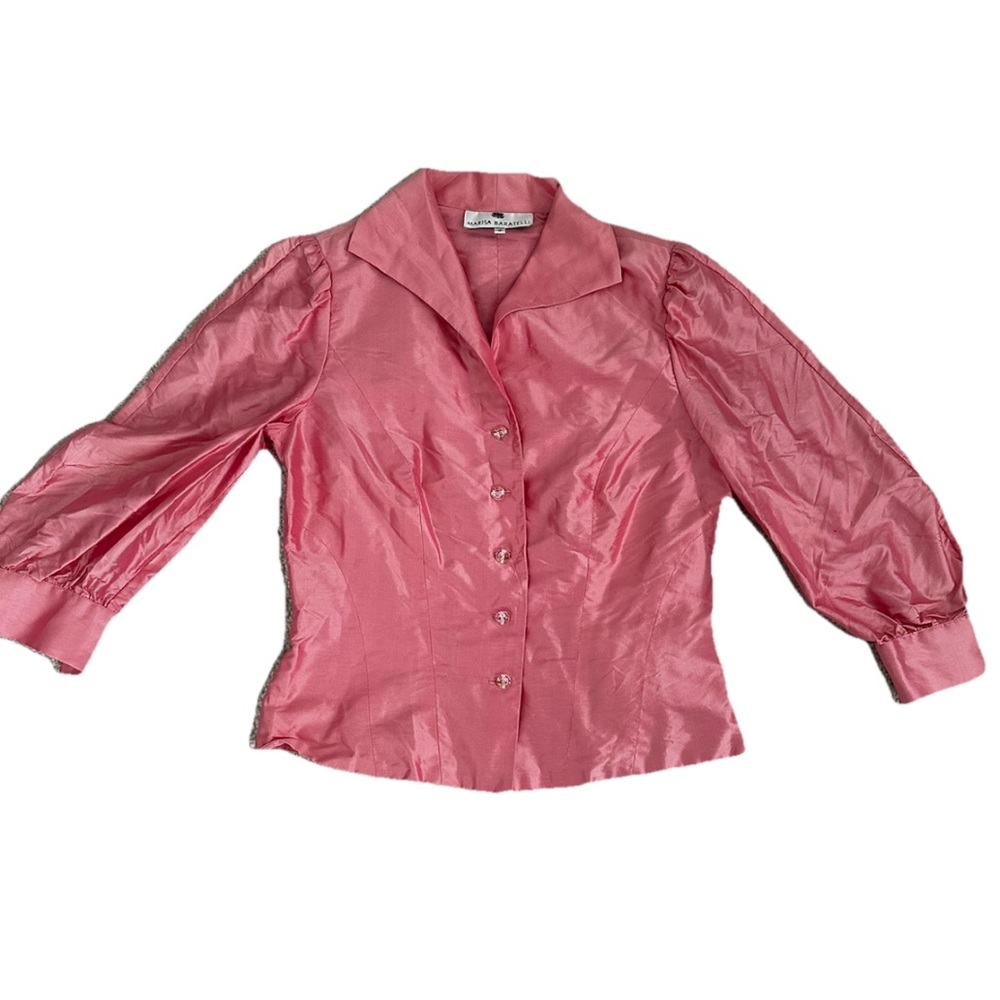 Marissa Baratelli 100% Thai silk jacket, pink, size 10